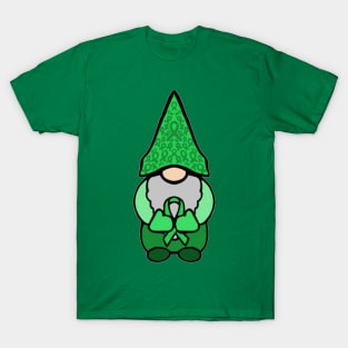 Gnome Holding Green Awareness Ribbon T-Shirt